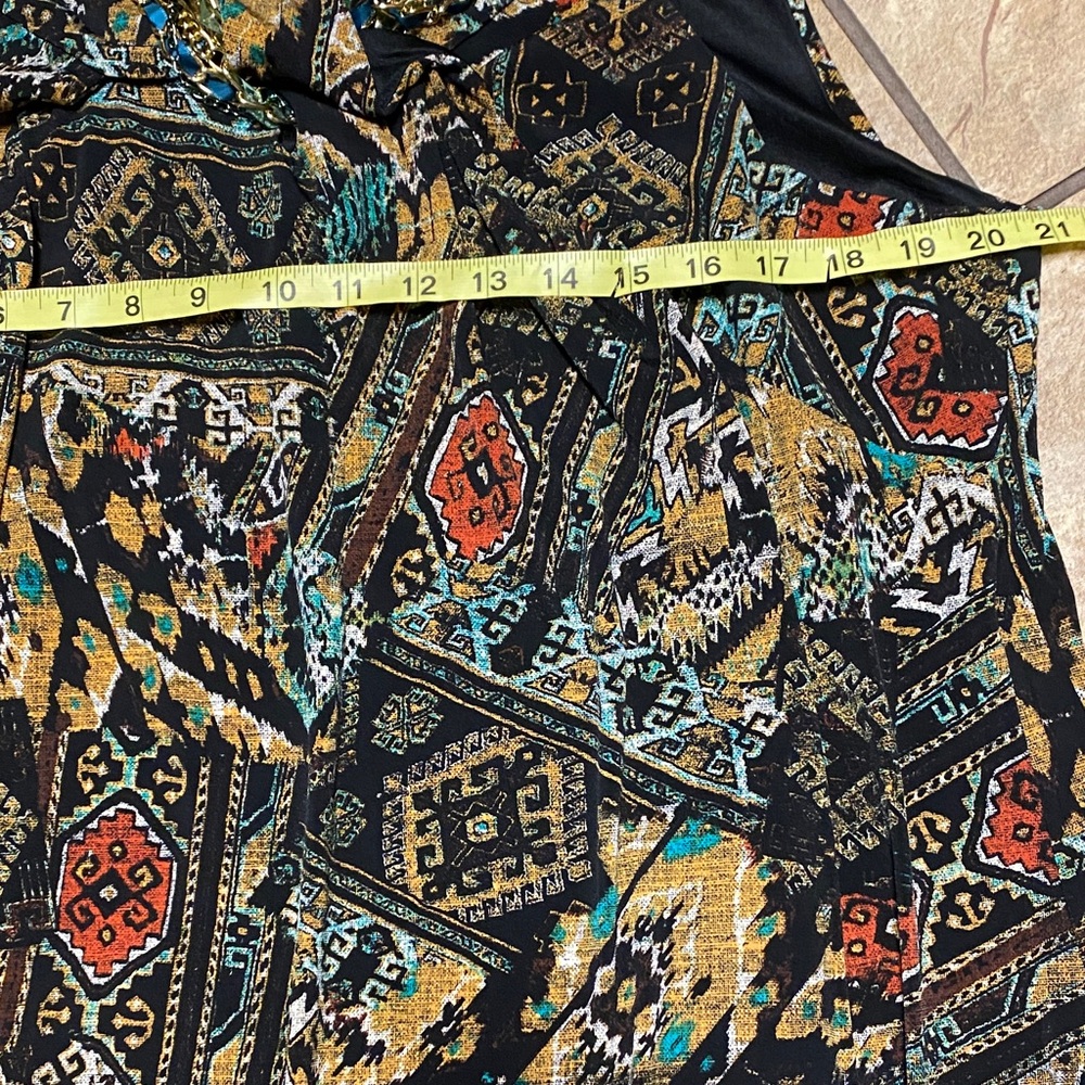 Denim 24/7 Vibrant Patterned Sleeveless 1X Maxi Dress Boho Hippie Summer Fall - Picture 10 of 10
